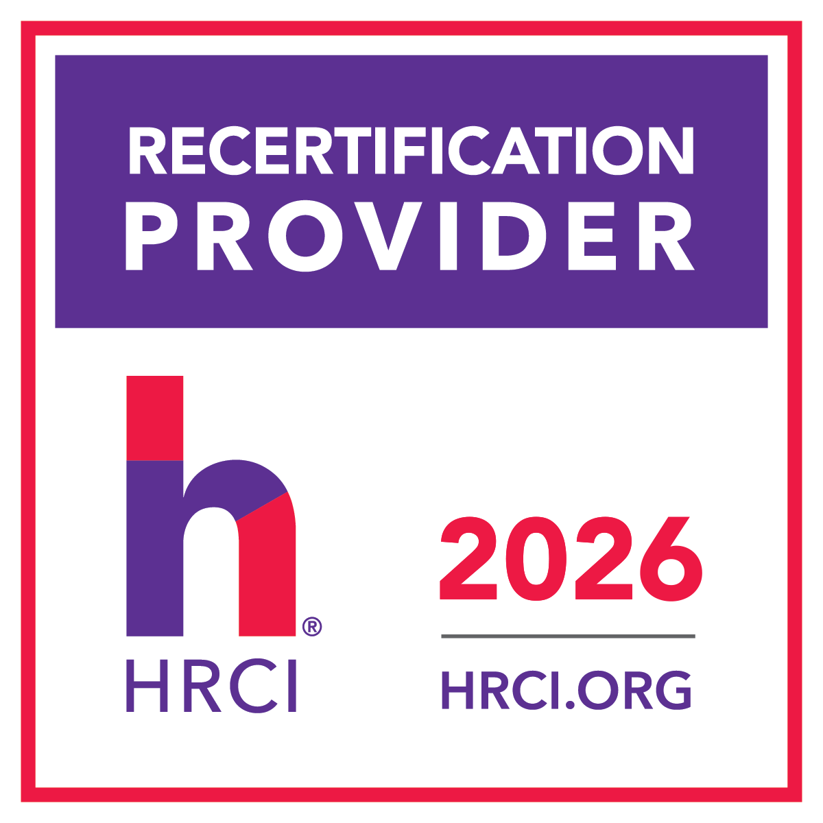 Recertification Provider HRCI 2026 Seal