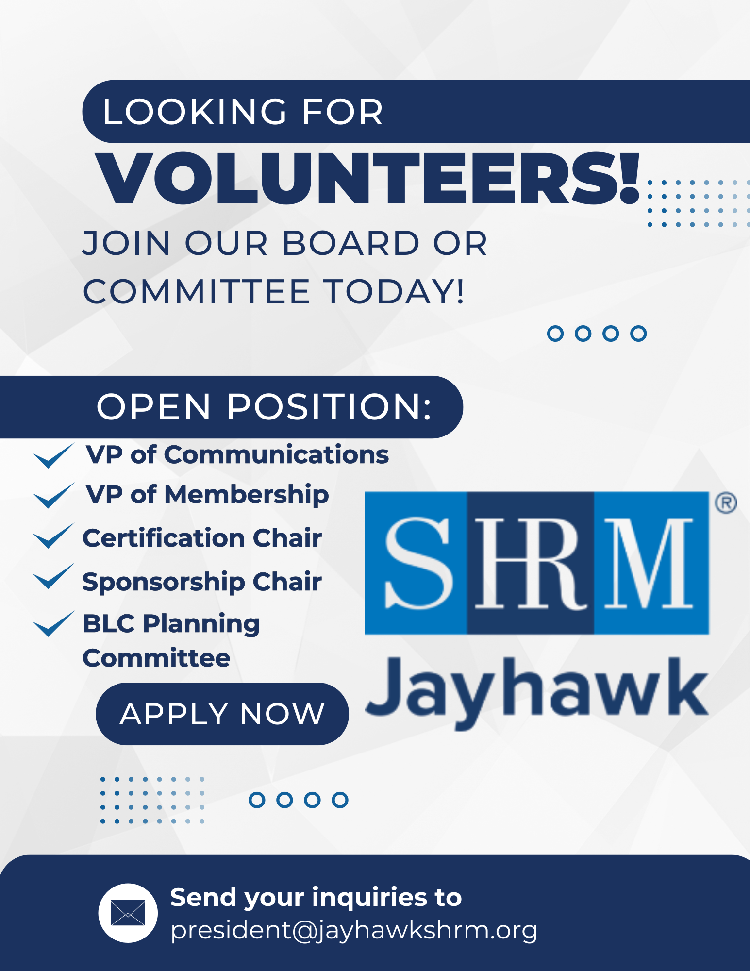 White and Blue Modern Hiring Flyer - 1