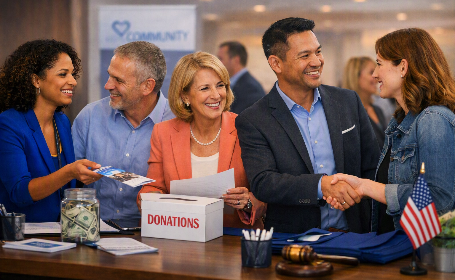 Photo of people gathered and supporting a cause