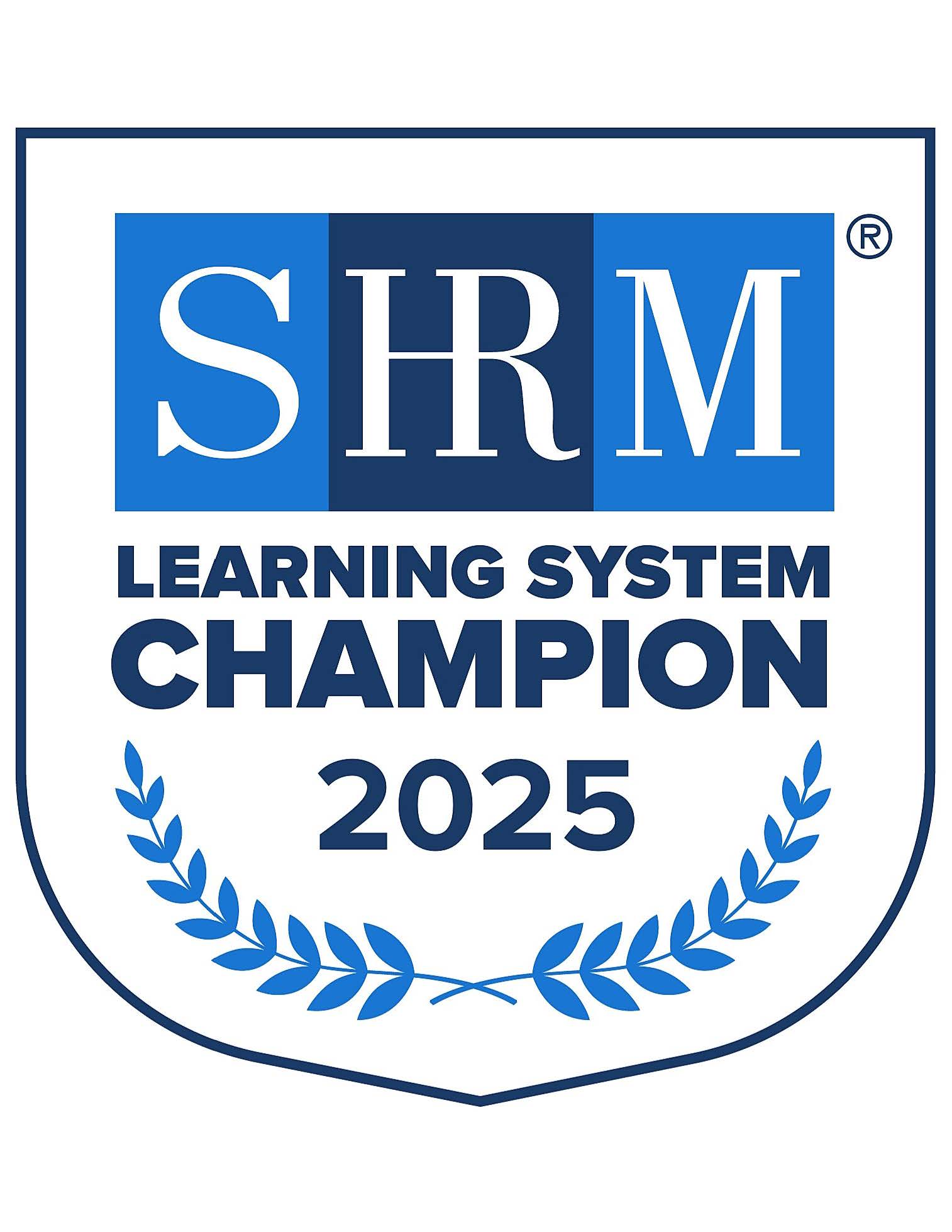 SHRM Learning System Champion 2025 badge