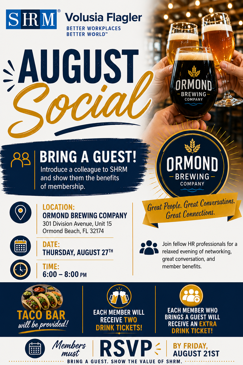 August 2026 Social Flyer - Ormond Brewery